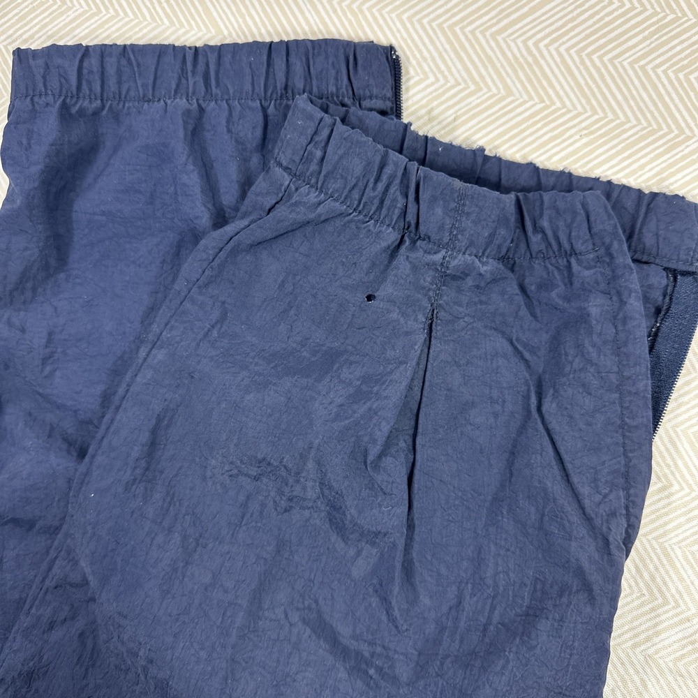 Vintage‎ Nike Track Pants Men's Large Navy Blue Swoosh Windbreaker Y2K 90s - Picture 2 of 11